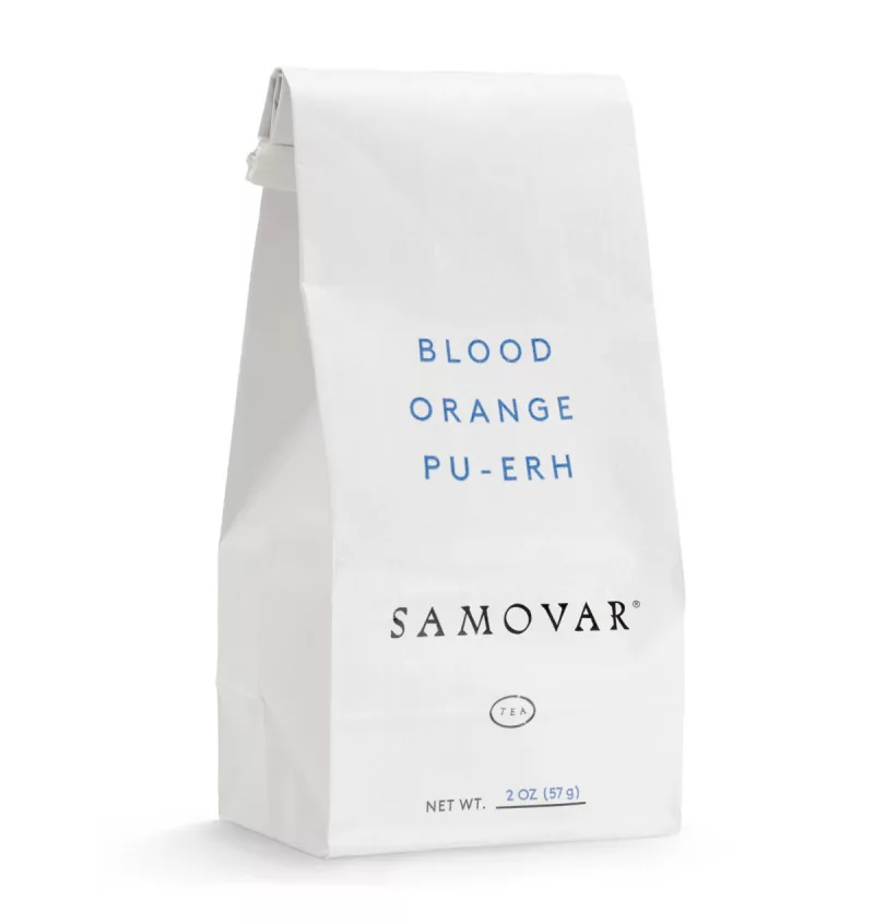 Blood Orange Pu-erh, White Bag, Front